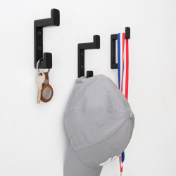 Black double wall clothes hook