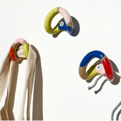 Abstract Color Block Ceramic Wall Hooks