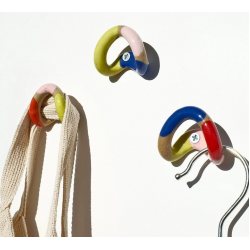 Abstract Color Block Ceramic Wall Hooks